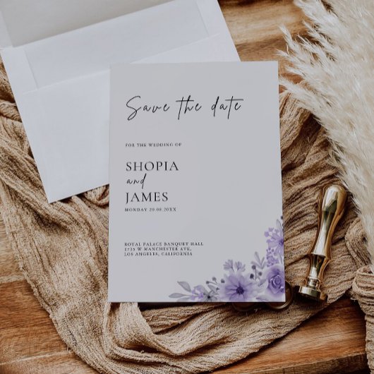 Lila Save the Date Vorlage