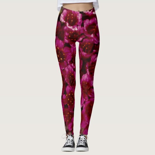 Lila Saxibrech Wildblume Arktis Küste Leggings (Vorderseite)
