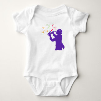 Lila Saxophone-Spieler Baby Strampler