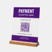 Lila Scan to Pay QR-Code Geschäftsbezahlung Acrylschild (Winkel)