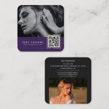 Lila scannbares Strichcode QR-Foto 