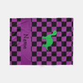 Lila Schachbrett des personalisierten Fleecedecke (Vorderseite (Horizontal))