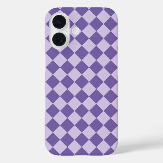 Lila Schachbrett Diamantmuster Case-Mate iPhone Hülle (Rückseite)