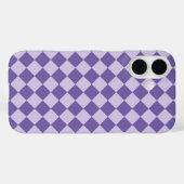 Lila Schachbrett Diamantmuster Case-Mate iPhone Hülle (Rückseite (Horizontal))