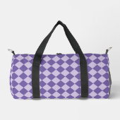 Lila Schachbrett Diamantmuster Duffle Bag (Vorderseite)