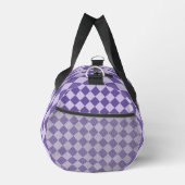 Lila Schachbrett Diamantmuster Duffle Bag (Rechts)