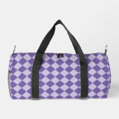 Lila Schachbrett Diamantmuster Duffle Bag (Rückseite)