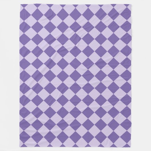 Lila Schachbrett Diamantmuster Fleecedecke (Vorderseite)