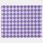 Lila Schachbrett Diamantmuster Fleecedecke (Vorderseite (Horizontal))