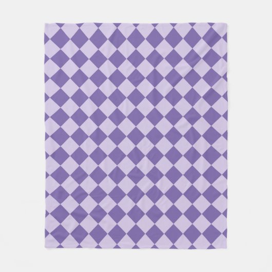 Lila Schachbrett Diamantmuster Fleecedecke (Vorderseite)