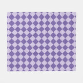 Lila Schachbrett Diamantmuster Fleecedecke (Vorderseite (Horizontal))
