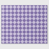Lila Schachbrett Diamantmuster Geschenkpapier (Flach)