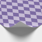 Lila Schachbrett Diamantmuster Geschenkpapier (Ecke)