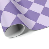 Lila Schachbrett Diamantmuster Geschenkpapier (Rolleneckpunkt)