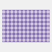 Lila Schachbrett Diamantmuster Geschenkpapier Set (Vorderseite 2)
