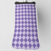 Lila Schachbrett Diamantmuster Golf Headcover (Rotieren 90)