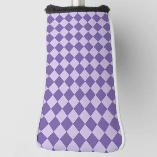 Lila Schachbrett Diamantmuster Golf Headcover (Rotieren 90)