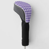 Lila Schachbrett Diamantmuster Golf Headcover (angewinkelt)