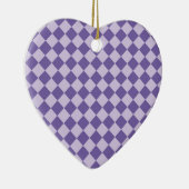 Lila Schachbrett Diamantmuster Keramik Ornament (Rechts)