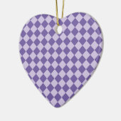 Lila Schachbrett Diamantmuster Keramik Ornament (Links)