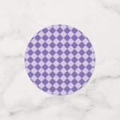 Lila Schachbrett Diamantmuster Konfetti (Klein Vorderseite)