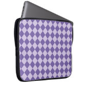 Lila Schachbrett Diamantmuster Laptopschutzhülle (Vorne Rechts)