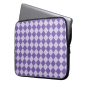 Lila Schachbrett Diamantmuster Laptopschutzhülle (Vorderseite Links)