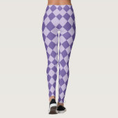 Lila Schachbrett Diamantmuster Leggings (Rückseite)