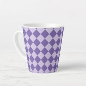 Lila Schachbrett Diamantmuster Milchtasse (Linke Ecke)