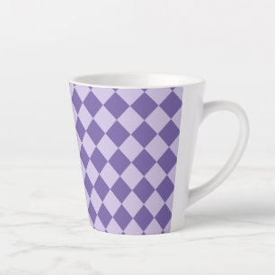 Lila Schachbrett Diamantmuster Milchtasse