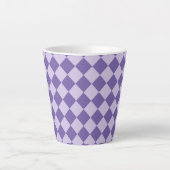 Lila Schachbrett Diamantmuster Milchtasse (Vorderseite)