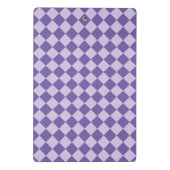 Lila Schachbrett Diamantmuster Mini Klemmbrett (Rückseite)