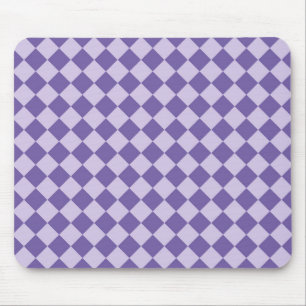 Lila Schachbrett Diamantmuster Mousepad