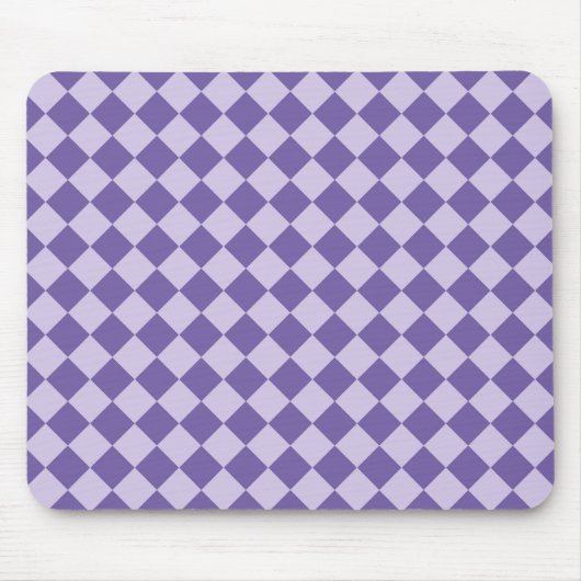 Lila Schachbrett Diamantmuster Mousepad (Vorne)