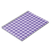 Lila Schachbrett Diamantmuster Notizblock (Linke Seite)