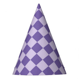 Lila Schachbrett-Diamantmuster Partyhütchen