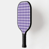 Lila Schachbrett Diamantmuster Pickleball Schläger (Links)