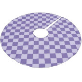 Lila Schachbrett Diamantmuster Polyester Weihnachtsbaumdecke (Schrägansicht)