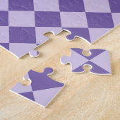 Lila Schachbrett Diamantmuster Puzzle (Seite)