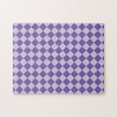 Lila Schachbrett Diamantmuster Puzzle (Horizontal)