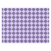 Lila Schachbrett Diamantmuster Tischdecke (Vorderseite (Horizontal))