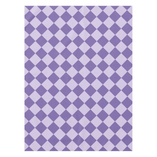 Lila Schachbrett Diamantmuster Tischdecke (Vorderseite)