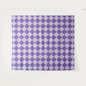 Lila Schachbrett-Diamantmuster Wandteppich (Vorderseite (Horizontal))