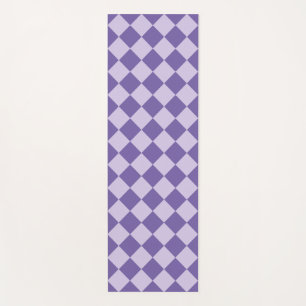 Lila Schachbrett Diamantmuster Yogamatte