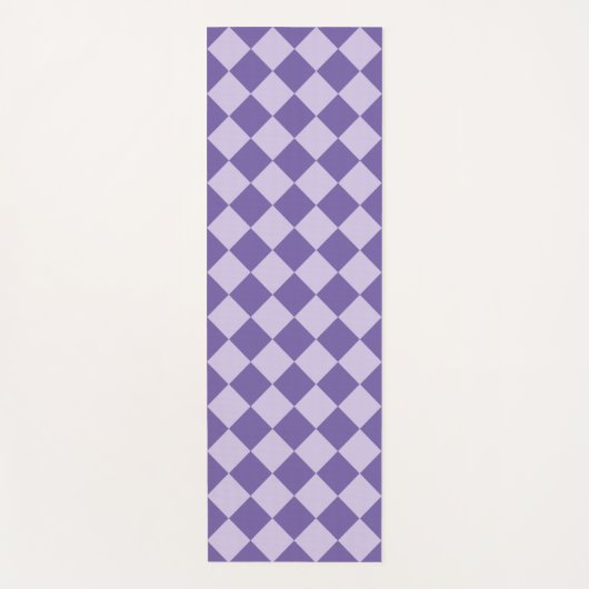 Lila Schachbrett Diamantmuster Yogamatte (Vorderseite)