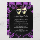 Lila Schädel - Einladung zur Hochzeit (Vorne/Hinten)