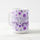 Lila Schädel flammend Kaffeetasse (Vorderseite Links)