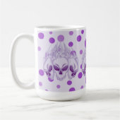 Lila Schädel flammend Kaffeetasse (Links)