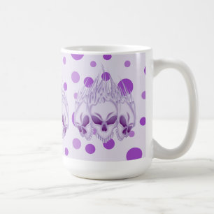 Lila Schädel flammend Kaffeetasse