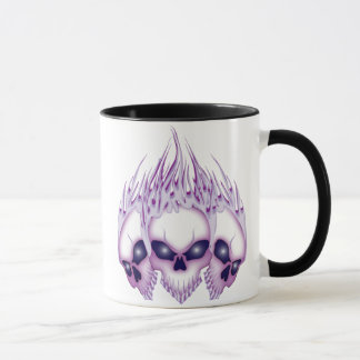 Lila Schädel flammend Tasse